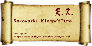 Rakovszky Kleopátra névjegykártya